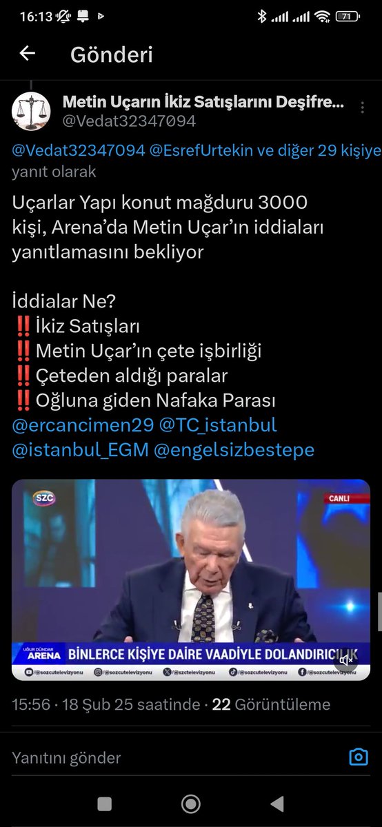 EsrefUrtekin's tweet photo. @Vedat32347094 @MeltemGk2033148 @OzlemHanelci @AtalayBayndr2 @Murat762006689a @szctelevizyonu @ugurdundarsozcu @Cemmozkeskin @adalet_bakanlik @yilmaztunc @RTErdogan @_emin_bey_ @CananEkiz110593 @tbecet90 @lkKal1 @gtiflybutik01 @MetinUa42888058 @bahrisinanfitoz @Tw_Bassavciligi @timursoykan @aydinsule1 @fahrikaygu @alicakirca61 @Nasf142540 @KonutTurkiye @TC_HSK @TC_icisleri @ebekirsahin @rojdaaltintas @tc_cimer @ercancimen29 @TC_istanbul @istanbul_EGM @engelsizbestepe Metin Uçar ortağın olan Mehmet Özçelik Bir buçuk sene o sitenin kirasını yedi Kemal kızılkaya'yla şimdi sıra sana geldi sen de bir buçuk iki senedir her ay 2 milyon 400 bin lira para kazanıyorsun orada sattığın dairelerin kirasını ve aydat alıyorsunuz kat irtifakları kurmadiniz https://t.co/0bEIoy0GoU