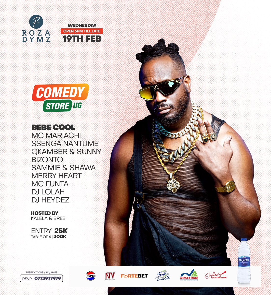 BebeCoolUG's tweet photo. This Wednesday, catch me live at @ComedyStoreUG —  @RozaDymz alongside some of the best comedians in the game!

Get ready for an unforgettable night of laughter and entertainment — don’t miss out! https://t.co/sWTSAIDdON