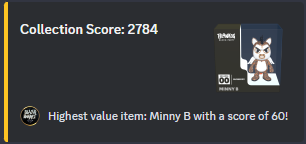 The <a href="/PlayBlankos/">Blankos Block Party</a> rewards program is coming soon and will release 2 MILLION $MYTH!
Have you checked your collection score? 👀

In the Blackmarket discord (link in bio), we have a command that will calculate the collection score of any wallet!

/blanko-score {wallet_address}