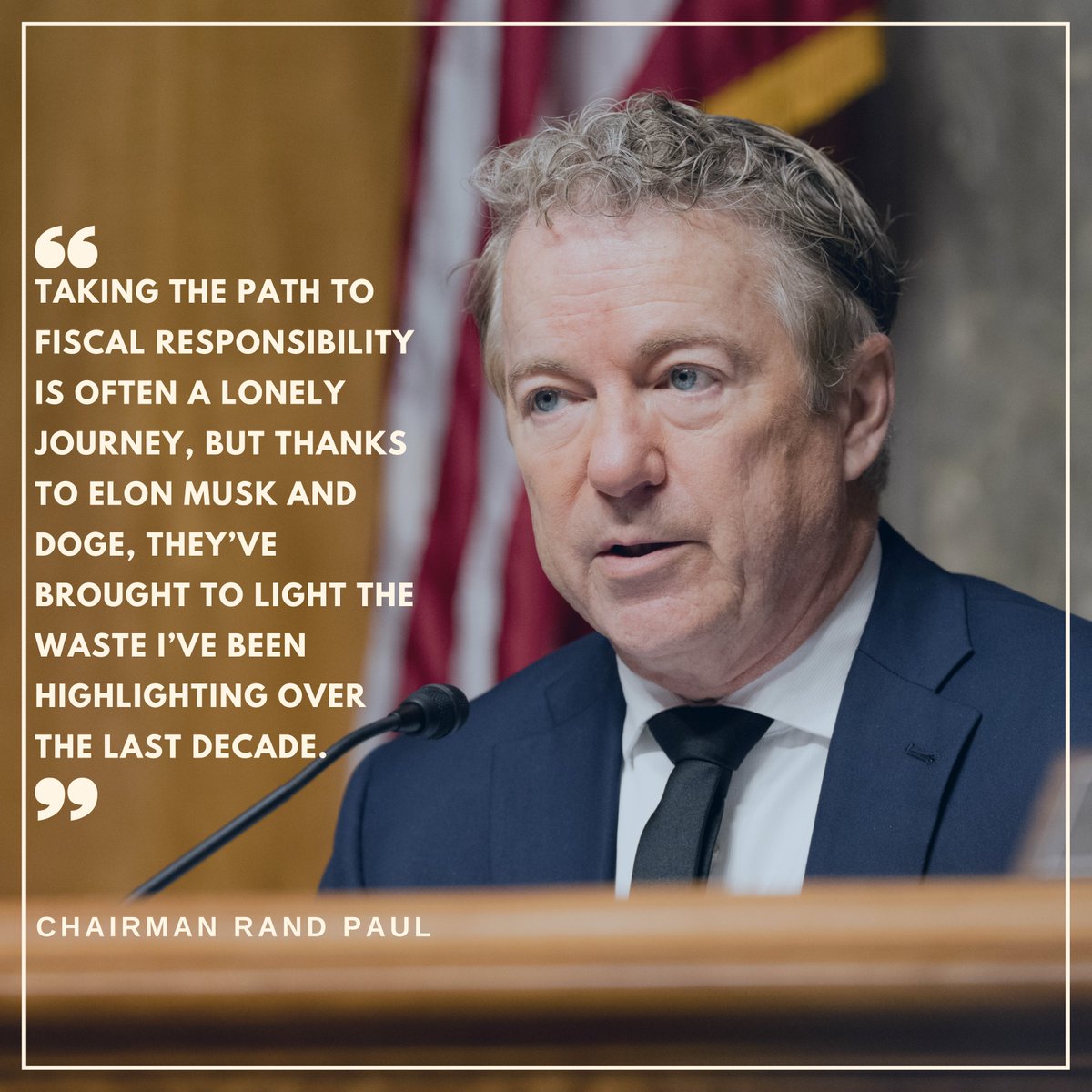 HSGAC GOP (@hsgac_gop) on Twitter photo “Thanks to <a href="/elonmusk/">Elon Musk</a> and <a href="/DOGE/">Department of Government Efficiency</a>, they've brought to light the waste I've been highlighting over the last decade.”
- Chairman <a href="/SenRandPaul/">Senator Rand Paul</a> “Thanks to <a href="/elonmusk/">Elon Musk</a> and <a href="/DOGE/">Department of Government Efficiency</a>, they've brought to light the waste I've been highlighting over the last decade.”
- Chairman <a href="/SenRandPaul/">Senator Rand Paul</a>