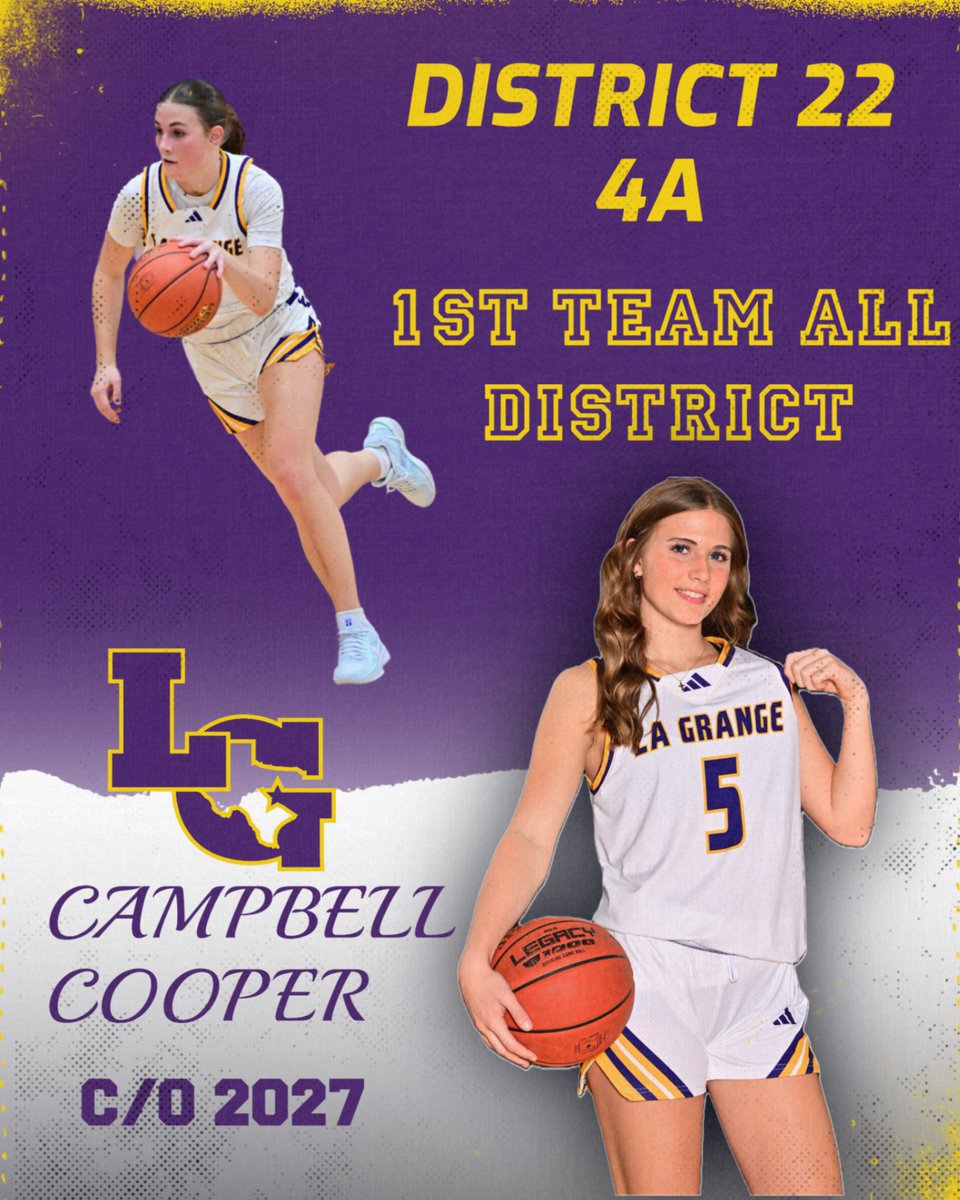 La Grange Girls Basketball (@ladylepsbball) on Twitter photo Shout out to sophomore combo guard, #5 Campbell Cooper, for earning 1st Team All District Honors for District 22- 4A. Campbell was the district New Comer of the Year last year! We are proud of you! <a href="/CampbellCoop_05/">Campbell Cooper</a> #ladylepsbasketball Shout out to sophomore combo guard, #5 Campbell Cooper, for earning 1st Team All District Honors for District 22- 4A. Campbell was the district New Comer of the Year last year! We are proud of you! <a href="/CampbellCoop_05/">Campbell Cooper</a> #ladylepsbasketball