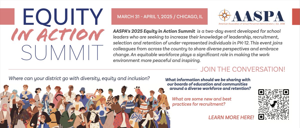 "Beyond Bias: Building an Equitable Future in K-12 Hiring" - Just one of the many sessions at the upcoming <a href="/_AASPA_/">AASPA</a> Equity in Action Summit scheduled for March 31 - April 1 in Chicago! There is still time to join us: aaspa.org/events/2025-eq…  #K12Talent
