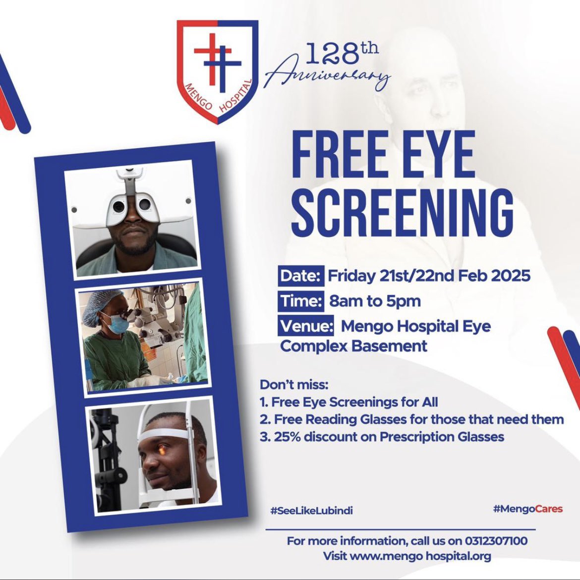 Save the dates…Come get your eyes checked <a href="/EyeMengo/">MENGO EYE HOSPITAL</a> <a href="/OSUsocietyofug/">Ophthalmology Society of Uganda</a> <a href="/smugerwa9/">MUGERWA SIMON</a> <a href="/daviensamba/">Davie nsamba</a>