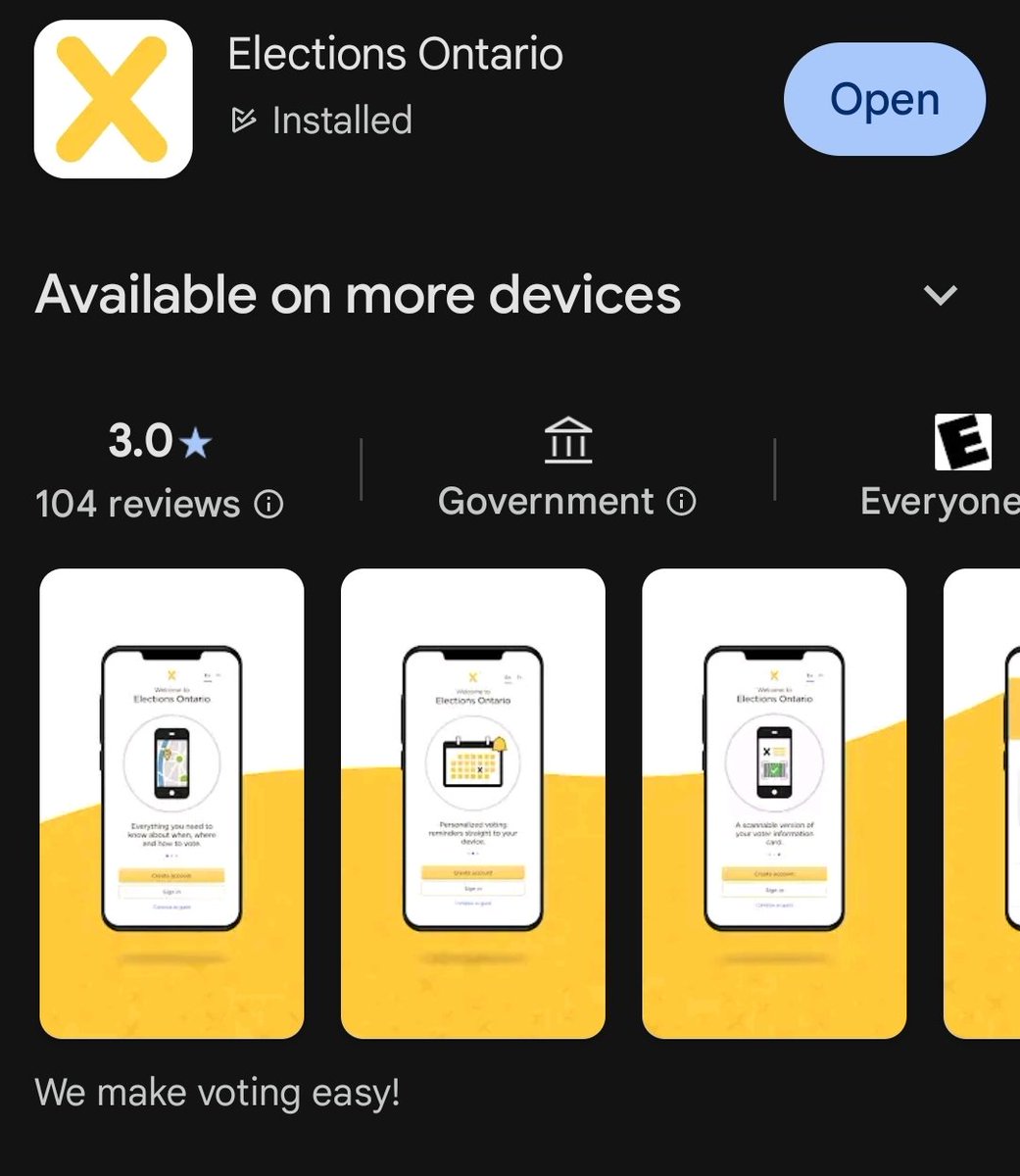JCStew1313's tweet photo. Elections Ontario has an APP.  Download the APP, key in your details, and get all the info on where to vote. Show the barcode in the APP when you vote. You can vote NOW at your local returning office listed in the APP.  Don't wait!! #OnElx https://t.co/o3CXRFsA1k
