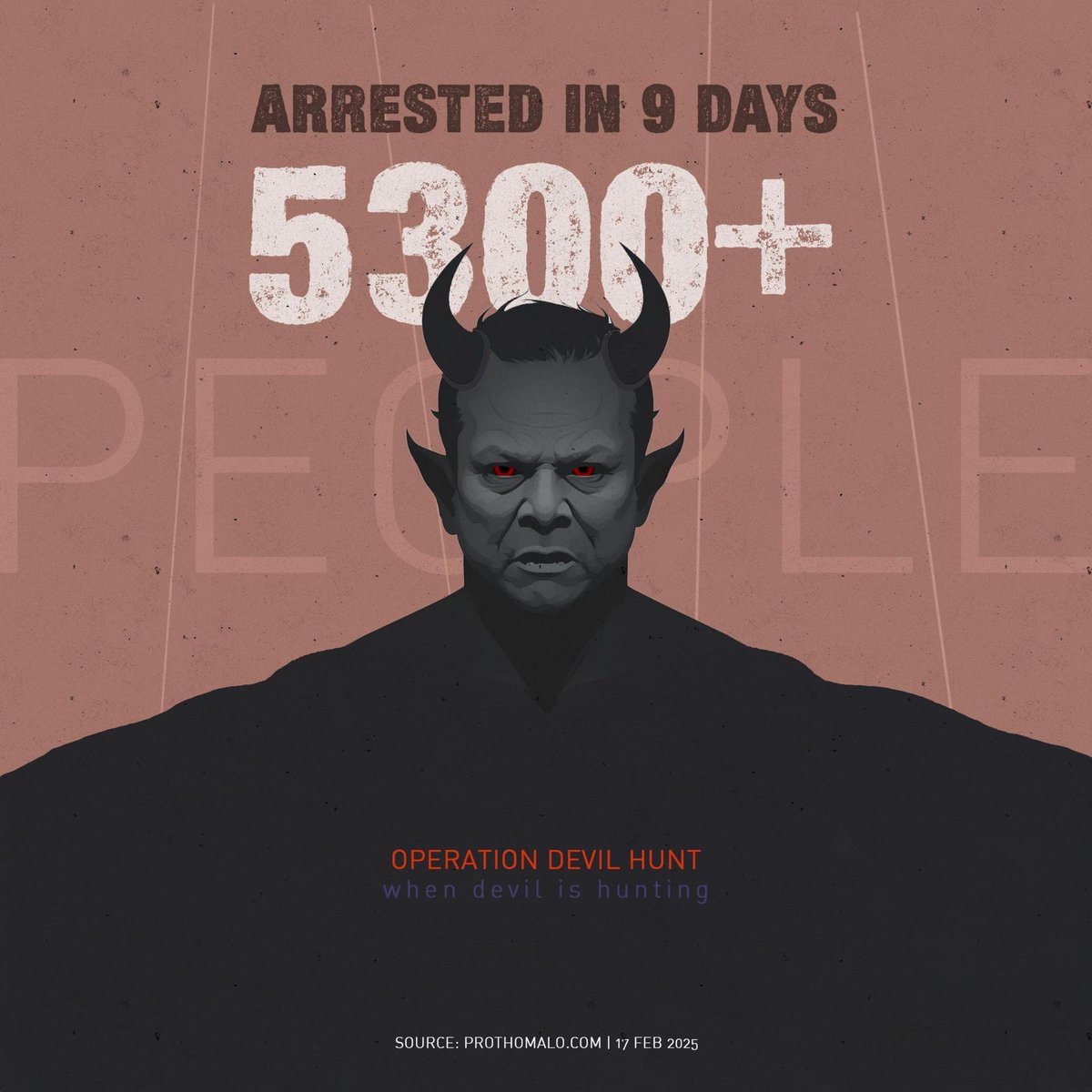 kazi_mamun's tweet photo. Yunus's regime arrested over 5300 people in just 9 days under 'Operation Devil Hunt.' A chilling echo of Pakistan’s 'Operation Searchlight' in 1971, where thousands were silenced in the name of control. History repeating itself? #Bangladesh #OperationDevilHunt #HumanRights https://t.co/Z6e29x0XJ7