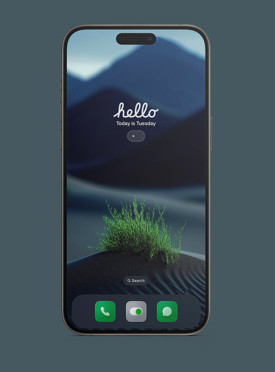 AntronNYC's tweet image. Loving the calm and moody desert vibe on this home screen! The minimal design with the "hello" greeting is such a nice touch. 
#iOSHomeScreen #Minimalism

Follow for more awesome screens 💚

Hello Widget @blvck_sun666 
Icons @tweetbylokki 
Wallpaper @Pinterest