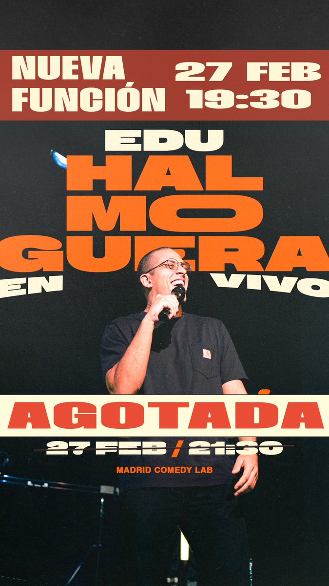 Panas, se agotó la primera función🥹. Estoy muy feliz, pero mi sueño siempre fue hacer dos. Si nunca me has visto en vivo y tienes curiosidad, es ahora. Si ya me has visto trae a tus panas, trae a tu novio español, y trae tu ropa interior favorita. entradium.com/es/events/edu-…