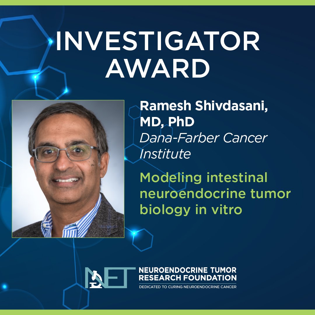 NET Research Foundation (@curenets) on Twitter photo Congrats to NETRF Grant Recipient Dr. Ramesh Shivdasani <a href="/DanaFarberNews/">Dana-Farber News</a>.His research studies how normal intestinal #neuroendocrine cells turn cancerous. This work provides insights into #NETs identifying pathways that could lead to new treatments. tinyurl.com/mst3njcv Congrats to NETRF Grant Recipient Dr. Ramesh Shivdasani <a href="/DanaFarberNews/">Dana-Farber News</a>.His research studies how normal intestinal #neuroendocrine cells turn cancerous. This work provides insights into #NETs identifying pathways that could lead to new treatments. tinyurl.com/mst3njcv