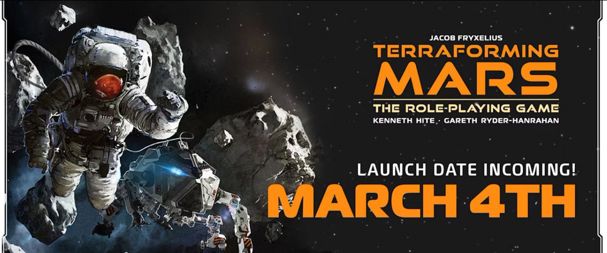 ALERTA 🔴 Cambios en la ventana de lanzamiento al planeta rojo! Los nuevos computadores cuánticos nos han permitido adelantar la fecha de #TerraformingMarsRPG.

¡Despegue el 4 de marzo en #Backerkit! backerkit.com/c/projects/sha…