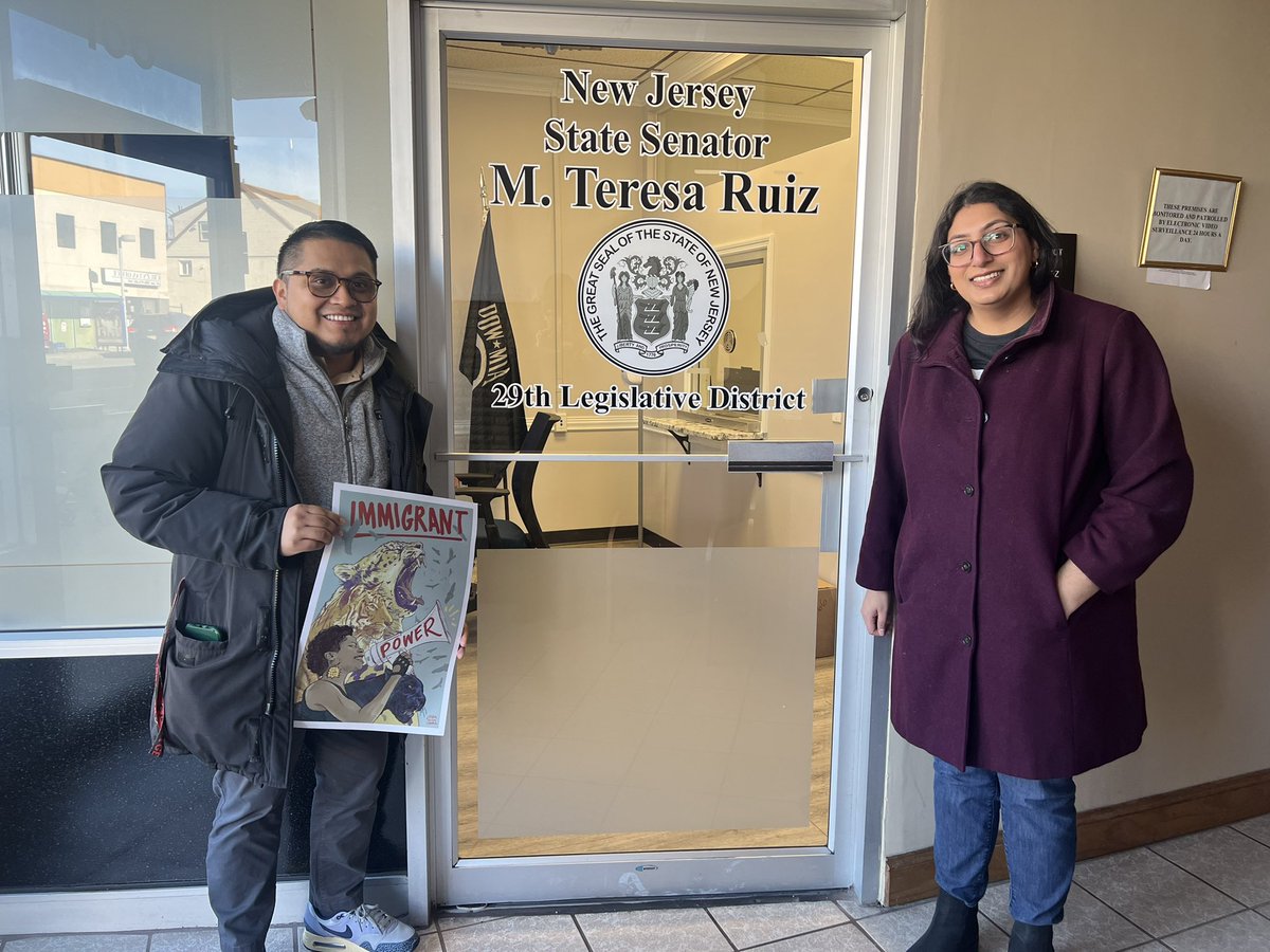 <a href="/Avi_schnall/">Avi Schnall</a> <a href="/GarySchaerNJ/">Gary Schaer</a> 📍 Back in Newark with <a href="/ACLUNJ/">ACLU of New Jersey</a> at the office of <a href="/SenMTeresaRuiz/">Sen Teresa Ruiz</a> 🌟

We need all hands on deck: it’s time to pass the #ImmigrantTrustAct and provide New Jerseyans with the protections they need.