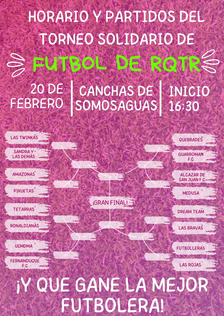 Os dejamos por aqui los horarios y los partidos de este JUEVES!! os esperamos a todes ⚽🎀