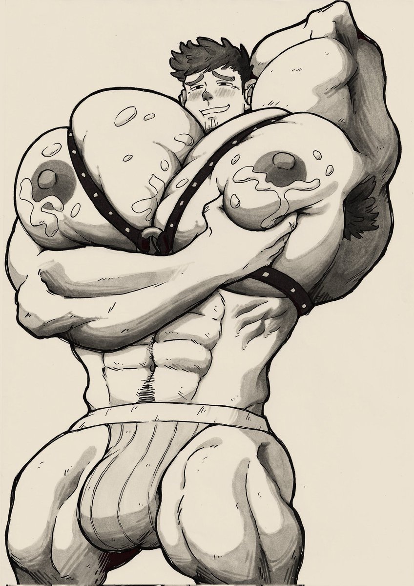 Nautika 💀⚓ (Comms Paused) (@punk_nautikal) on Twitter photo Commissioned piece for <a href="/Cookiemon23/">Cookiemon (Comms Open)</a> 's OC Eli! Strong muscle hunk buried in his own pecs 💪 
#bara #musclegrowth Commissioned piece for <a href="/Cookiemon23/">Cookiemon (Comms Open)</a> 's OC Eli! Strong muscle hunk buried in his own pecs 💪 
#bara #musclegrowth