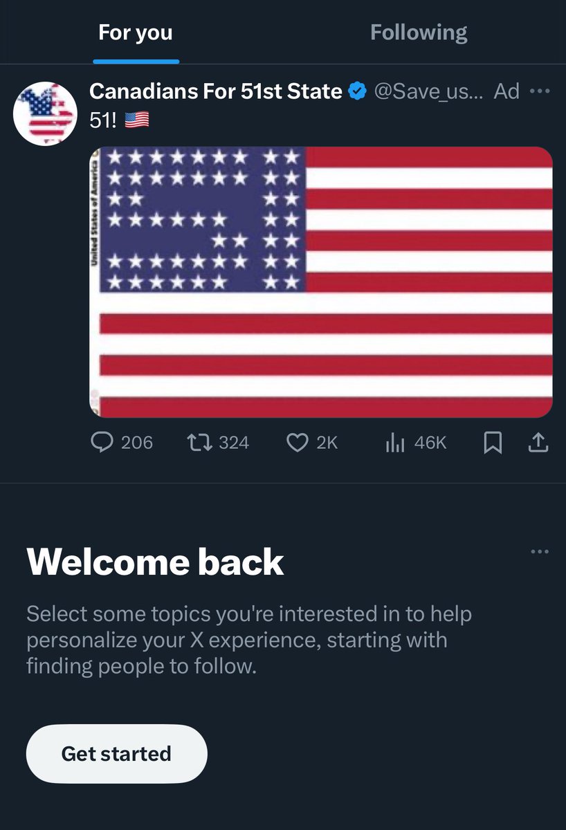 TheSlimeologist's tweet photo. “why are you deleting your account?”

the first two ads i saw opening this fascist hellhole of a website was bashing a socialist canadian politician and this here advertising the idea that canadians want to be american. 

this is what this place has turned into. stop looking away https://t.co/0H4nSc1o3p