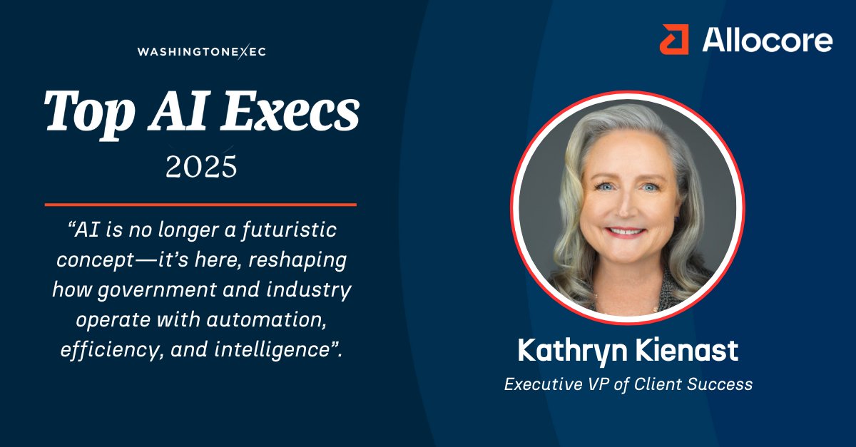 AI is Transforming Government &amp; Strengthening Mission Impact!

A huge congratulations to Kathryn Kienast for being recognized among WashingtonExec’s Top AI Execs to Watch in 2025! 

Read More: washingtonexec.com/2025/02/top-ai…