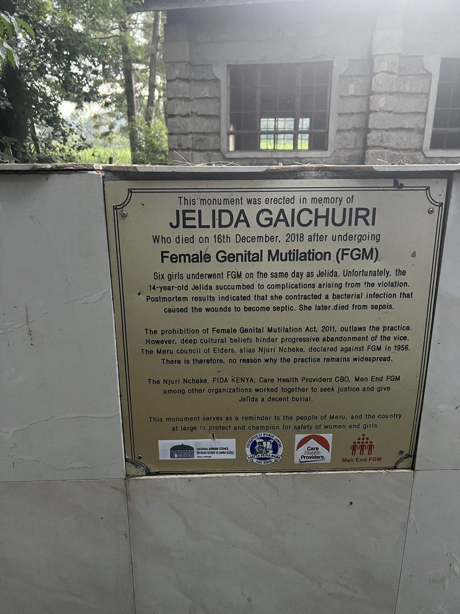 pitamarsh's tweet photo. In 2018, I joined a campaign honoring Jelida Gaichuiri, a 14-year-old who died from FGM complications. In 2025, visiting her memorial reminded me of the power of youth-led activism in pushing for justice and change. The fight continues to end harmful practices and protect future generations. @YouthAntiFGMKe @NinaSociety @UNFPAKen @AFGMBoard @GNBKenya