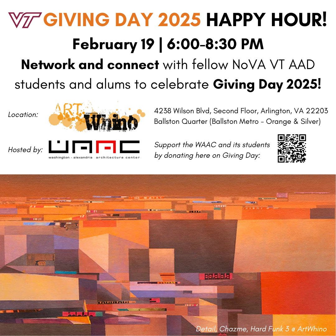 VT_WAAC (@vt_waac) on Twitter photo It's #VTGivingDay Eve! Make your plans to give to the WAAC tomorrow, then join other generous alumni to celebrate <a href="/ArtWhino/">Art Whino Gallery</a>! It's #VTGivingDay Eve! Make your plans to give to the WAAC tomorrow, then join other generous alumni to celebrate <a href="/ArtWhino/">Art Whino Gallery</a>!