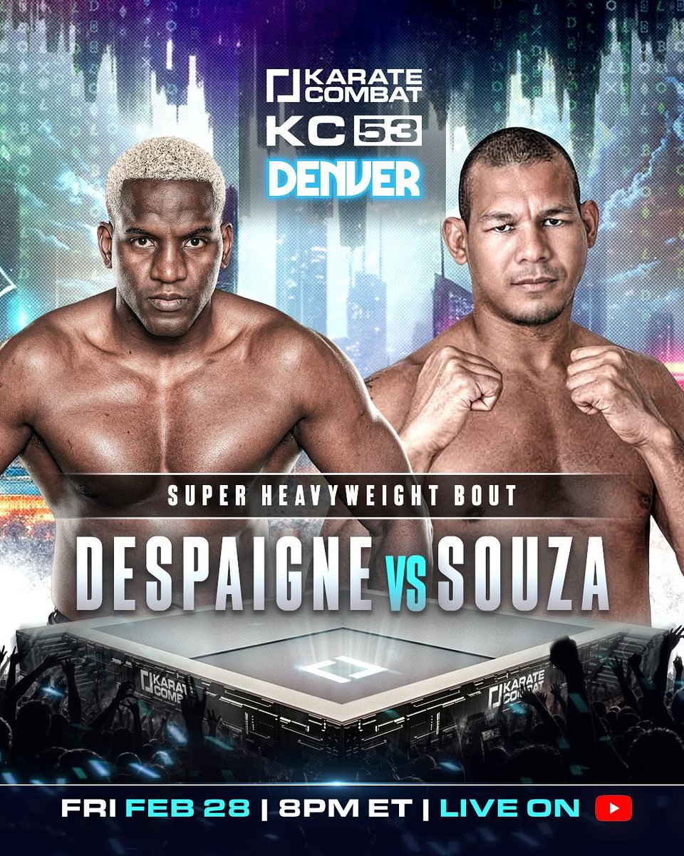 KarateCombat's tweet image. KC53 CO-MAIN FIGHT! 🤯

This fight is going to be HUGE! 
… both literally and figuratively. 

#KC53 | DENVER | FRI FEB 28 | LIVE AND FREE ON YOUTUBE