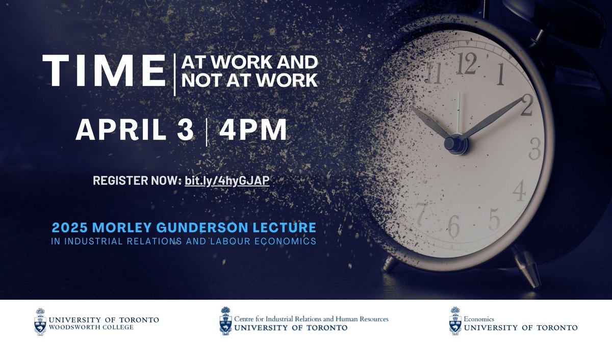 Our Morley Gunderson Lecturer, Dr. Daniel Hamermesh, will discuss time, how it's used differently across demographics and how the shortage of time affects behaviour. What would we do with more time? The answer will surprise you. Learn more/register now at: bit.ly/4hyGJAP