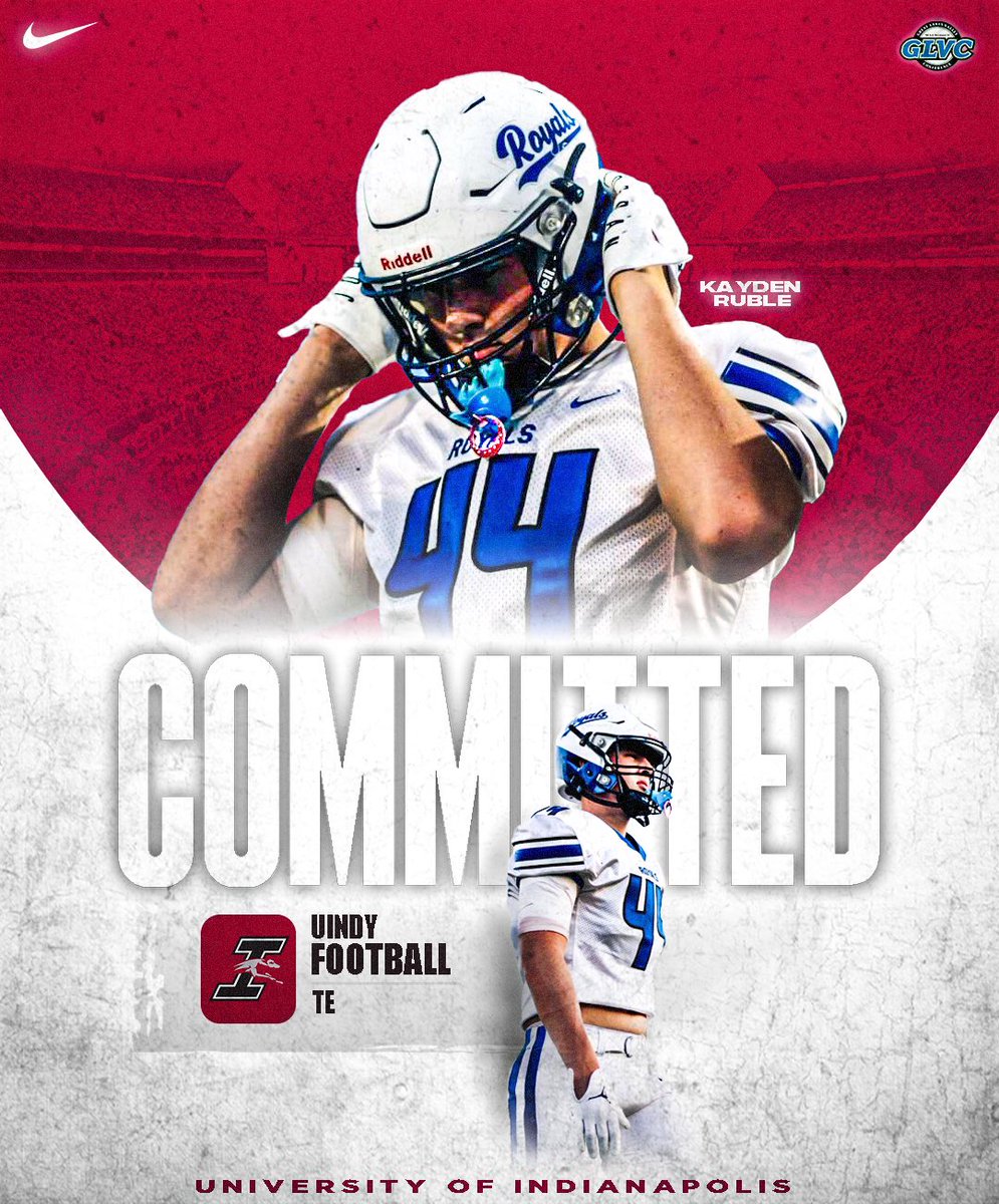 kayden_ruble (@kayden_ruble) on Twitter photo Blessed and honored to announce my commitment to the University of Indianapolis. Thank you to the players, coaches, family and most of all my lord and savior for making this dream come true.
#Gohounds
<a href="/FBCoachEngle/">Michael Engle</a>
<a href="/KeeversChris/">Chris Keevers</a>
<a href="/UIndyFB/">UIndy Football</a> Blessed and honored to announce my commitment to the University of Indianapolis. Thank you to the players, coaches, family and most of all my lord and savior for making this dream come true.
#Gohounds
<a href="/FBCoachEngle/">Michael Engle</a>
<a href="/KeeversChris/">Chris Keevers</a>
<a href="/UIndyFB/">UIndy Football</a>
