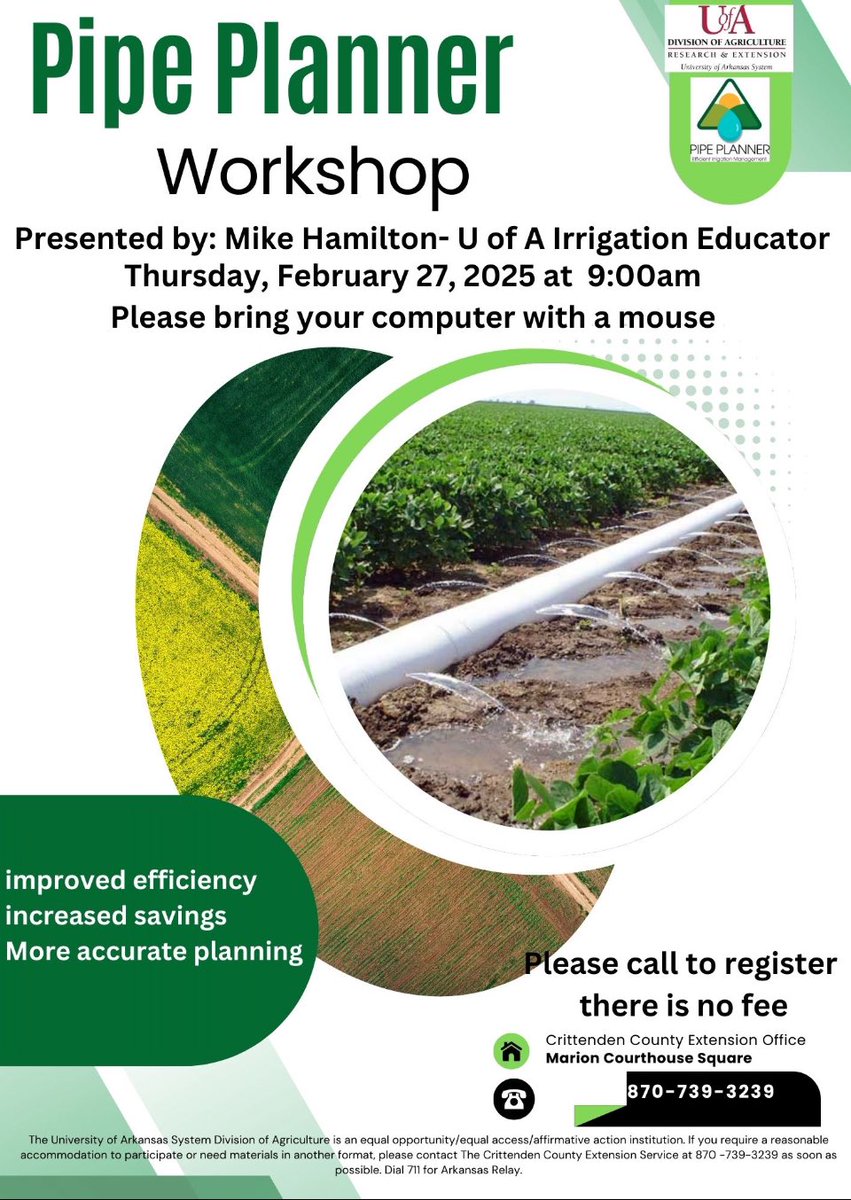 PipePlanner Workshop in Crittenden County at the Extension Office in Marion