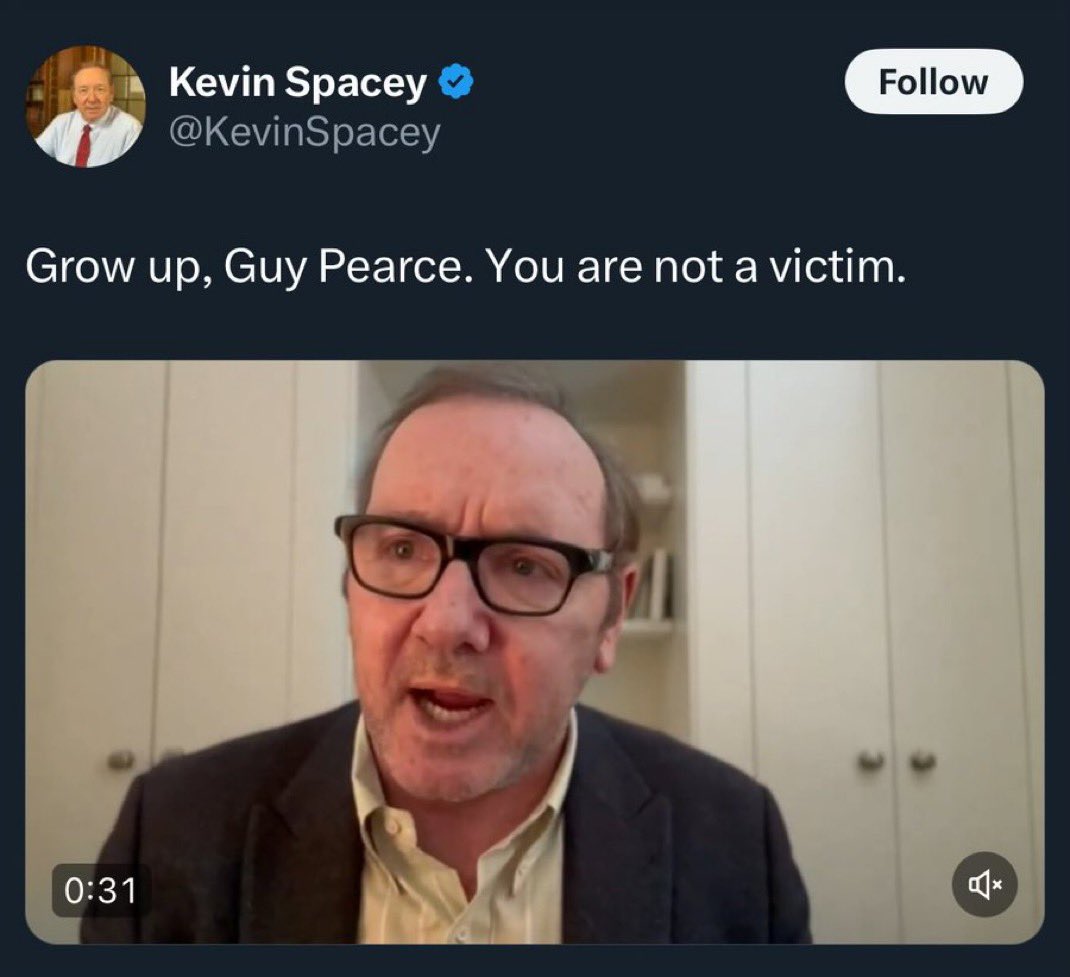 This is ostensibly the first time Kevin Spacey has wanted someone to grow up