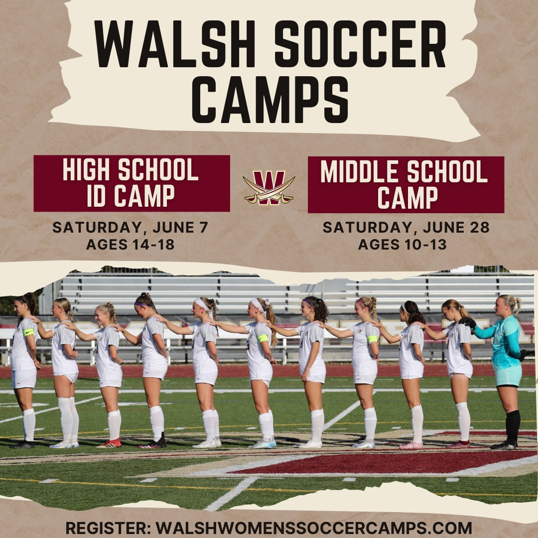 Sign up today for our upcoming summer camps to train like a Cav and showcase your skills! 

More info and registration at the link ⬇️
walshwomenssoccercamps.com

#SwordsUp⚔️