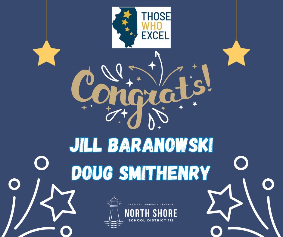 Congrats to Jill Baranowski (Braeside) and Doug Smithenry (Oak Terrace) on receiving Those Who Excel awards from the state! We’re so proud and truly fortunate to have such dedicated educators shaping the lives of our students.

Learn more: nssd112.org/thosewhoexcel2… #112Leads