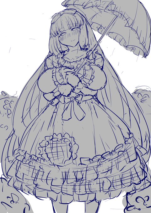 リクエストの甘ロリ衣装でお花畑にお出かけして照れてるセピアさんのラフ
描いててめちゃくちゃ楽しい……!!完成まで頑張りたいけどフリルが下手すぎる😅
でも楽しい…楽しい…✨️ 