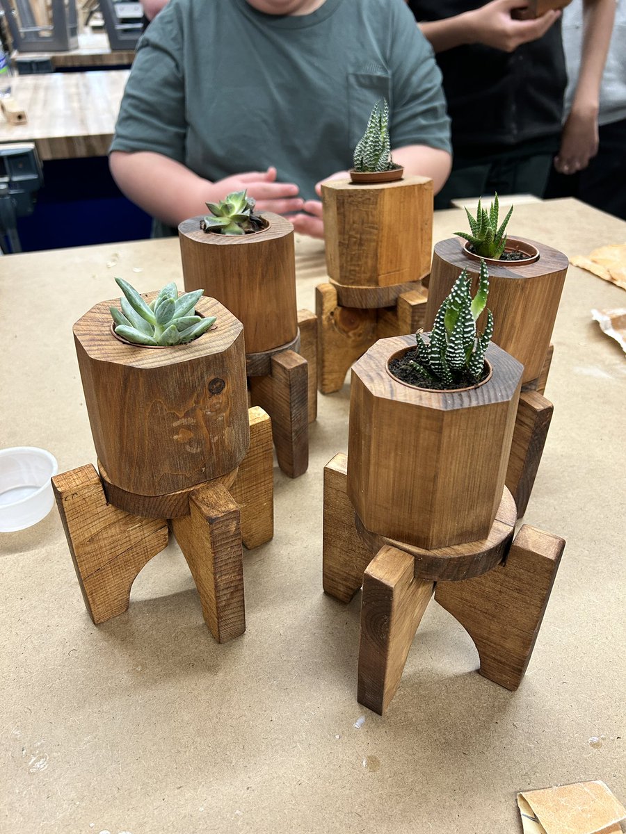 First scroll saw project with some succulent planters 
#teched