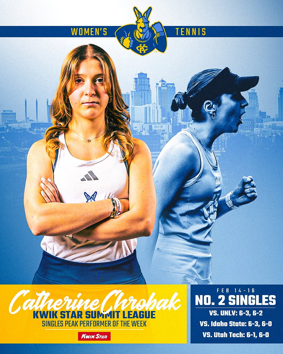 Five-straight singles wins ➡️ Two-straight <a href="/TheSummitLeague/">The Summit League</a> Peak Performer honors 🔥
READ ➡️ bit.ly/41bav8u
#ROOUP | #DeclareKC