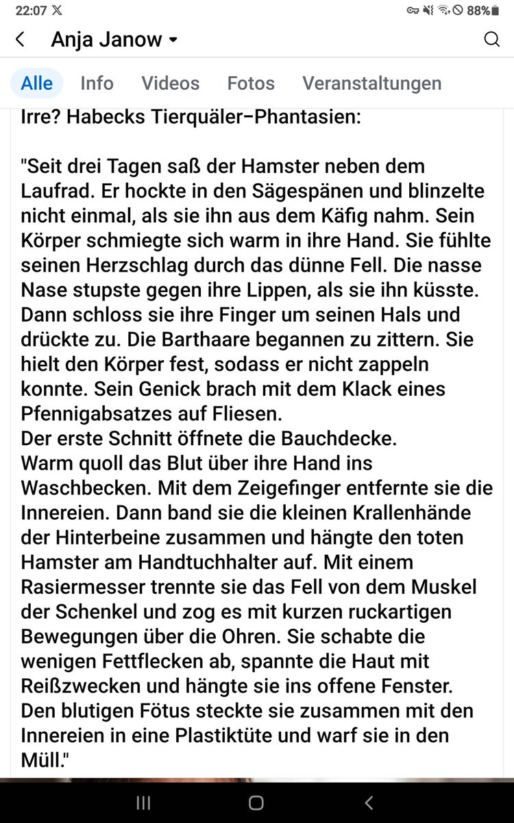 Auszug aus #roberthabeck s Buch Hauke Haiens Tod.
Es schüttelt mich vor Ekel .
Btw:sein Kinderbuch "Die besten Weltuntergänge" ist auch nicht grade harmlos.
Und sowas will unser Land regieren🤢
#DieGrünen #roberthabeck #bündnis90diegrünen #krank
