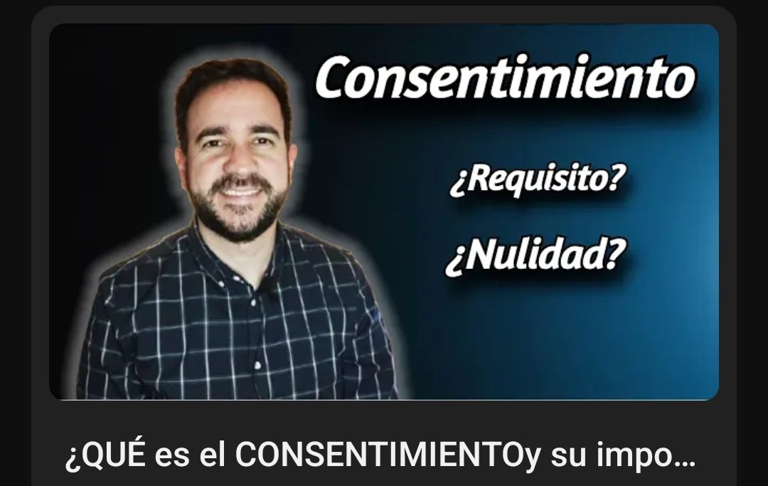 soymferreira94's tweet photo. Nuevo material en mi canal de #YouTube conversaremos sobre el consentimiento ¿Qué es? Su importancia y otros elementos interesantes a tener en cuenta.
https://t.co/GKzq43YTIU
#YouTube #derecho #consentimiento #consentir #nulo #nulidad https://t.co/DX4pEpLmyG
