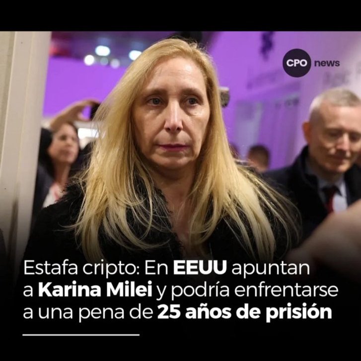 Esto no te lo avisaron las cartas, no Cachavacha?  😂

📢ESTAFA CRIPTO: En EEUU sospechan que Karina Milei formó parte de un entramado delictivo junto a
Agustín Laje, Julian Peh (CEO de la
empresa que creo la shit coin Libra) y
Mauricio Novelli, presidente de Tech
Forum.

Laje es