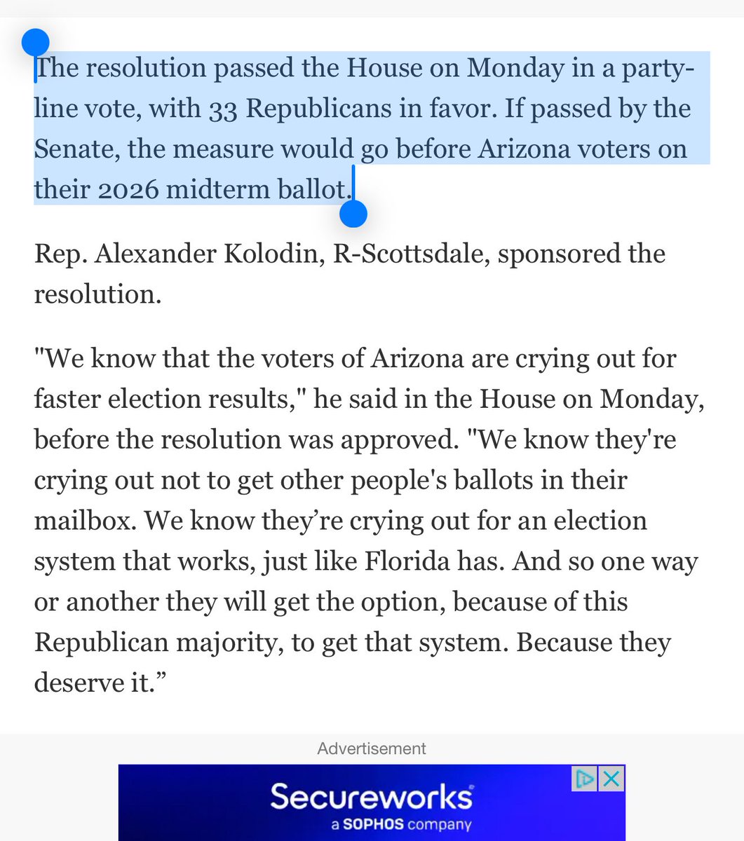 Bubblebathgirl's tweet image. Fake Gov Katie Hobbs just vetoed a bill to speed up election results and make in-person voting easier.

It’s no surprise as Hobbs cheated in her election disenfranchising Republicans.

GOP has a similar bill that should instead go before Arizona voters on the 2026 midterm ballot.