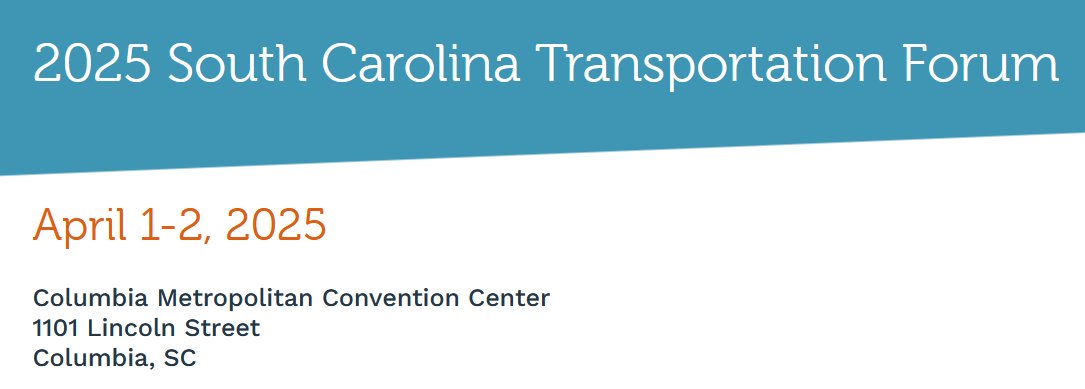 SCETNetwork's tweet image. Get ready for the SC Transportation forum to be held in Columbia on April 1-2. Register today: scltap.org/2025-south-car…