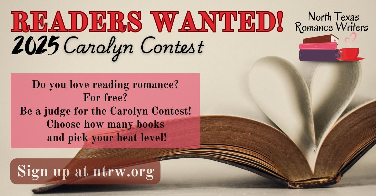 Did you love to read romance?
The 2024 Carolyn Readers' Choice Award contest is looking for reader judges! 🥰 
ntrw.org/p/the-carolyn-…

#writerscommunity #WritingCommunity #writingcontest #RT #authorcommunity #freereads