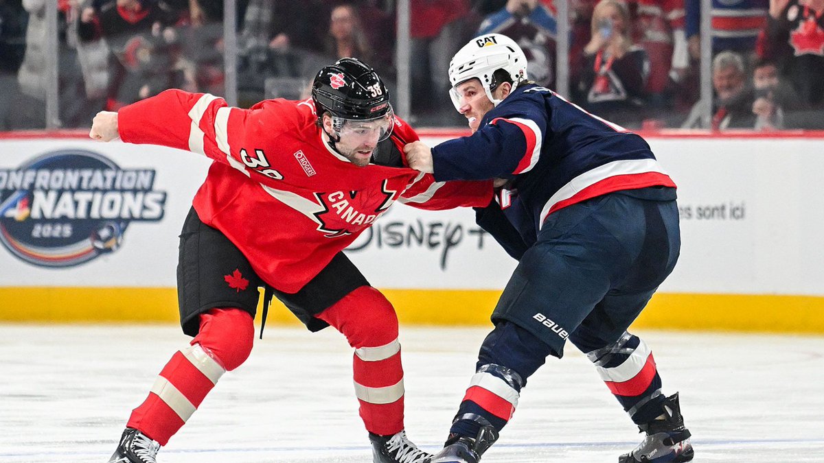 ChristianDesr's tweet image. For Thursday, Canada should recall Tom Wilson, Arber Xhekaj and Mathieu Olivier, just for the start of the game. #notpossible #4Nations