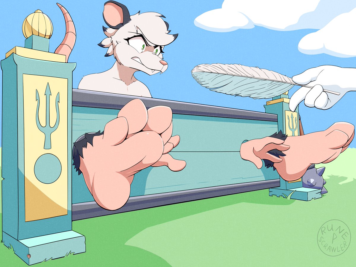 runescrawler's tweet image. An opossum bandit girl I designed for the fantasy world project I'm working on. Here she is ready to cause some trouble, and then captured by the authorities.