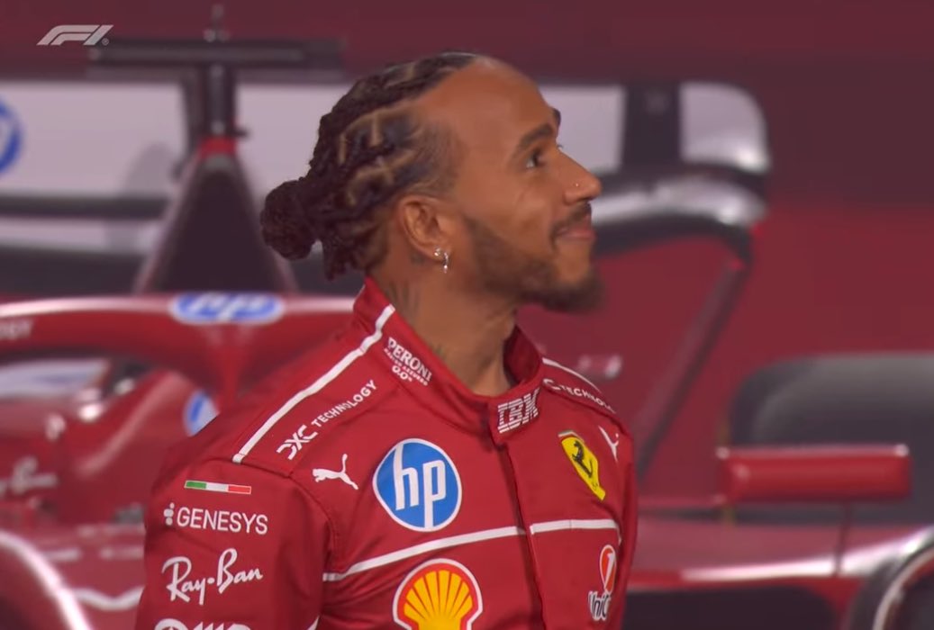 Lewis Hamilton’s first public appearance as a Ferrari driver. 🥹 #F175LIVE