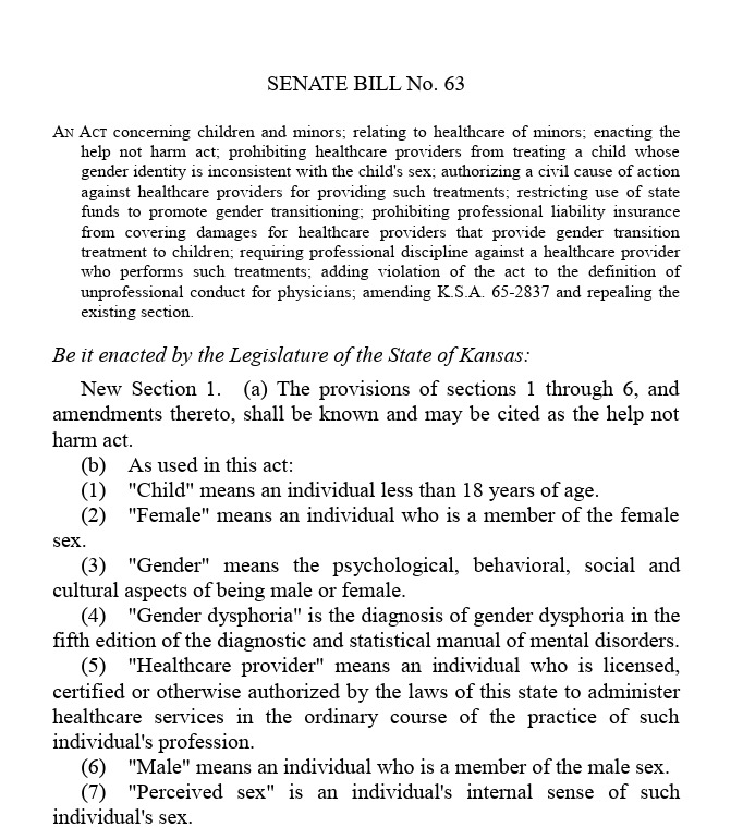 libsoftiktok's tweet image. BREAKING: The Kansas state legislature just voted to OVERTURN Governor Laura Kelly&apos;s veto of the Help Not Harm Act.

This act, which bans s*x change surgeries and puberty blockers on minors, will now become law!

HUGE WIN for the people of Kansas
