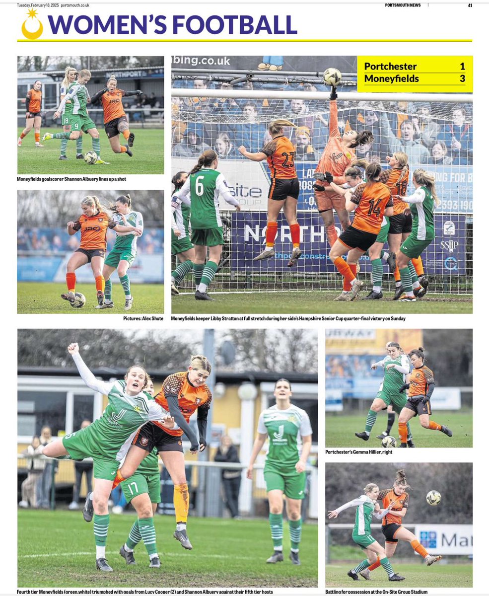 MoneysFCWomen's tweet photo. In today’s copy of @PortsmouthNews… 

📸 Alex Shute #UpTheMoneys https://t.co/PK0beEB7MS