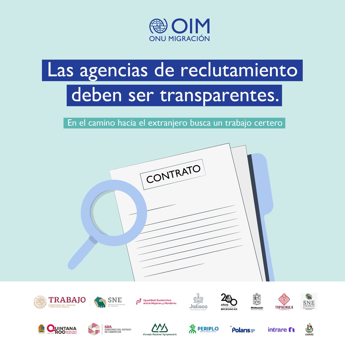 🤔Si estás pensando en ir a trabajar al extranjero, recuerda que puedes externar cualquier duda que tengas y las personas empleadoras las deben resolver. 

Una agencia confiable debe ser trasparente con toda la información acerca del empleo. 

👉👉mexico.iom.int/es/campana-par…