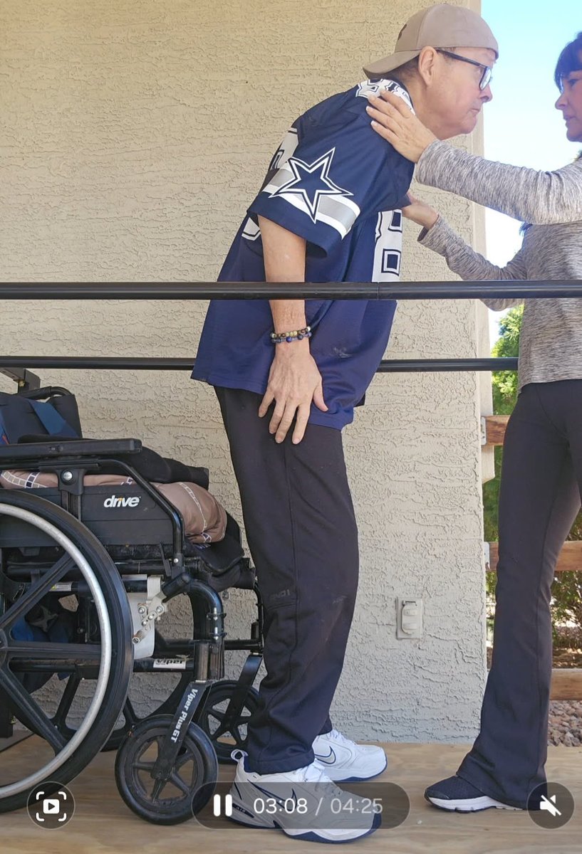 OMG I’m so excited! Our personal trainer just sent me this.

Our assisted living resident Mark stood up today without assistance! This guy has been in a wheelchair since he was in high school 45 years ago.

He’s also been passed around from foster home to assisted living homes.