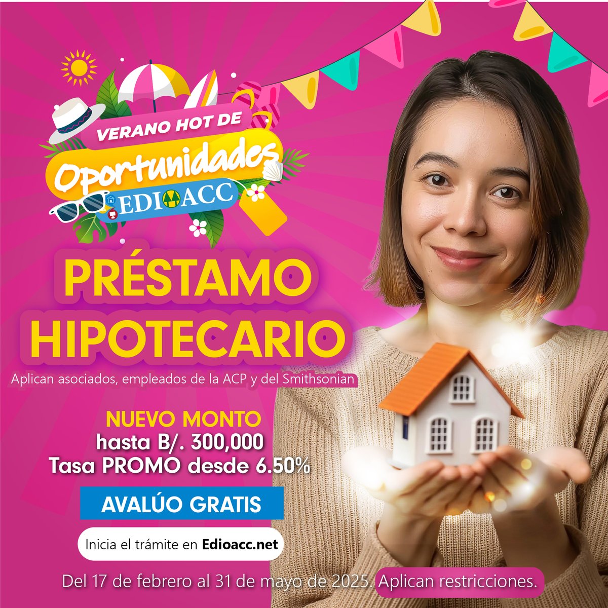 EDIOACC's tweet photo. 📢 ¡Arrancó el Verano Hot de Oportunidades en Edioacc! 🌞

Aprovecha nuestras promos en préstamos:

📌 Disponible para asociados, empleados de la ACP que no son asociados y Smithsonian. https://t.co/q8lYGFzlN7