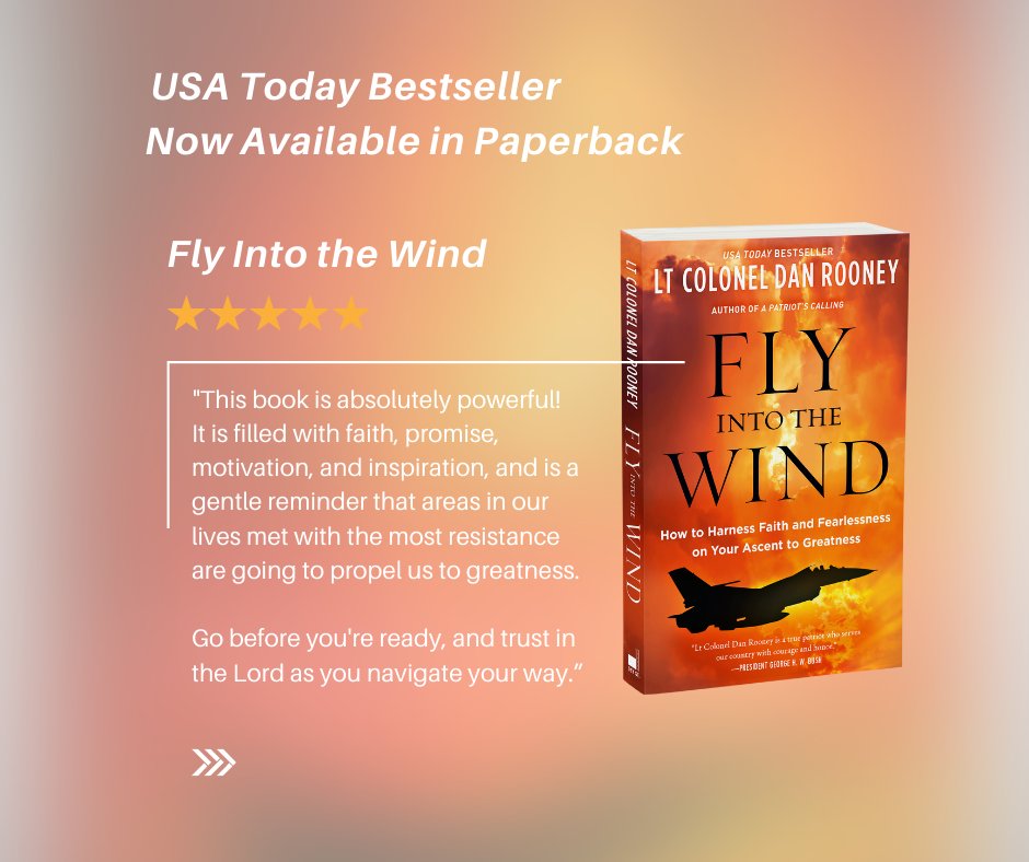 FoldsofHonor's tweet photo. Fly Into the Wind" by our founder, Lt Colonel Dan Rooney is part spiritual guide, part call to action and provides a blueprint to live one’s best life.
Visit https://t.co/Rs4LHyXNNP to purchase "Fly Into the Wind".
#FlyIntoTheWind https://t.co/bk2GDYPOMx