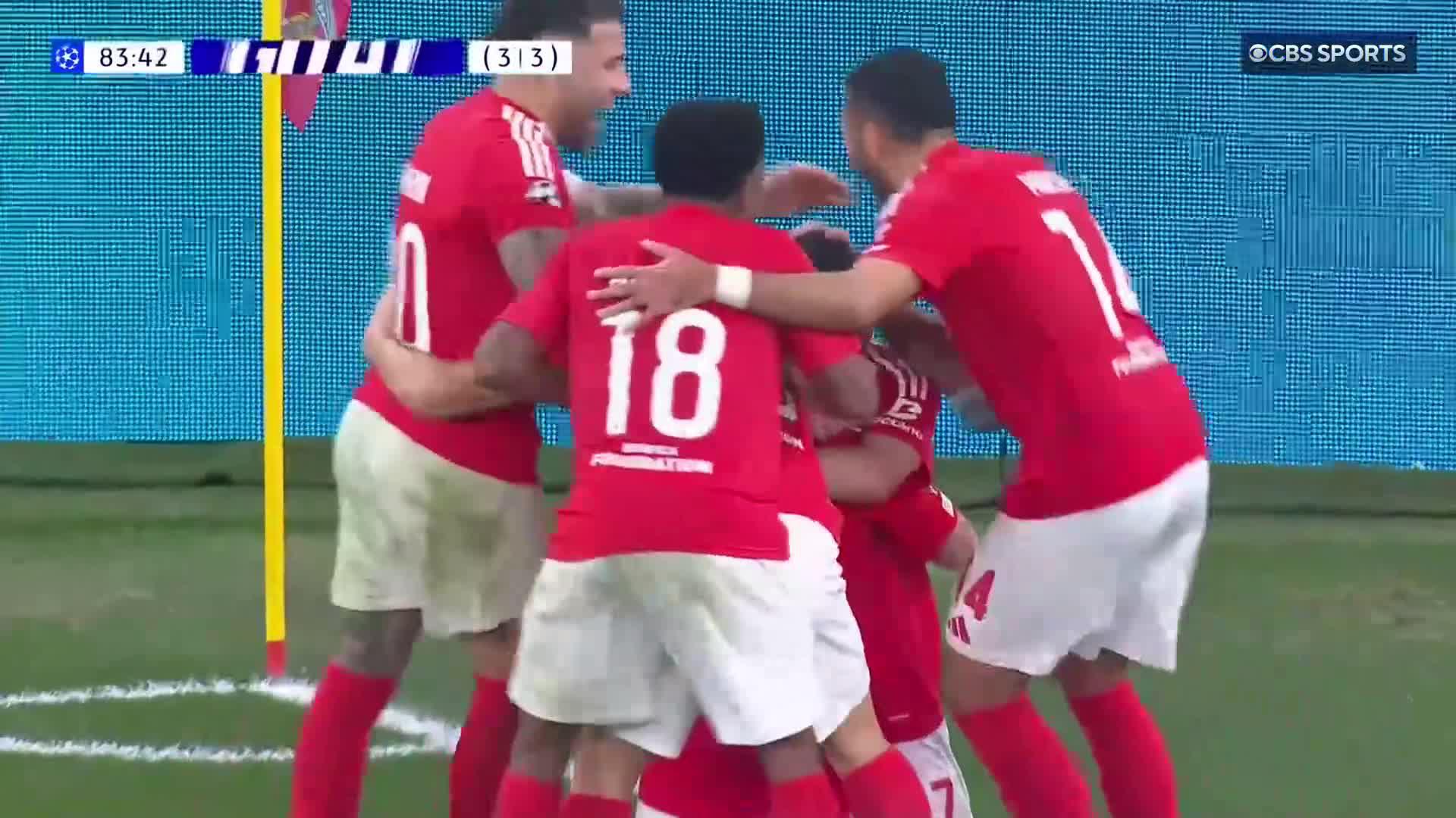 22': Benfica 1-0 Monaco (Agg 2-0)32': Benfica 1-1 Monaco (Agg 2-1)51': Benfica 1-2 Monaco (Agg 2-2)76': Benfica 2-2 Monaco (Agg 3-2)81': Benfica 2-3 Monaco (Agg 3-3)84': Benfica 3-3 Monaco (Agg 4-3)THIS GAME 🤯