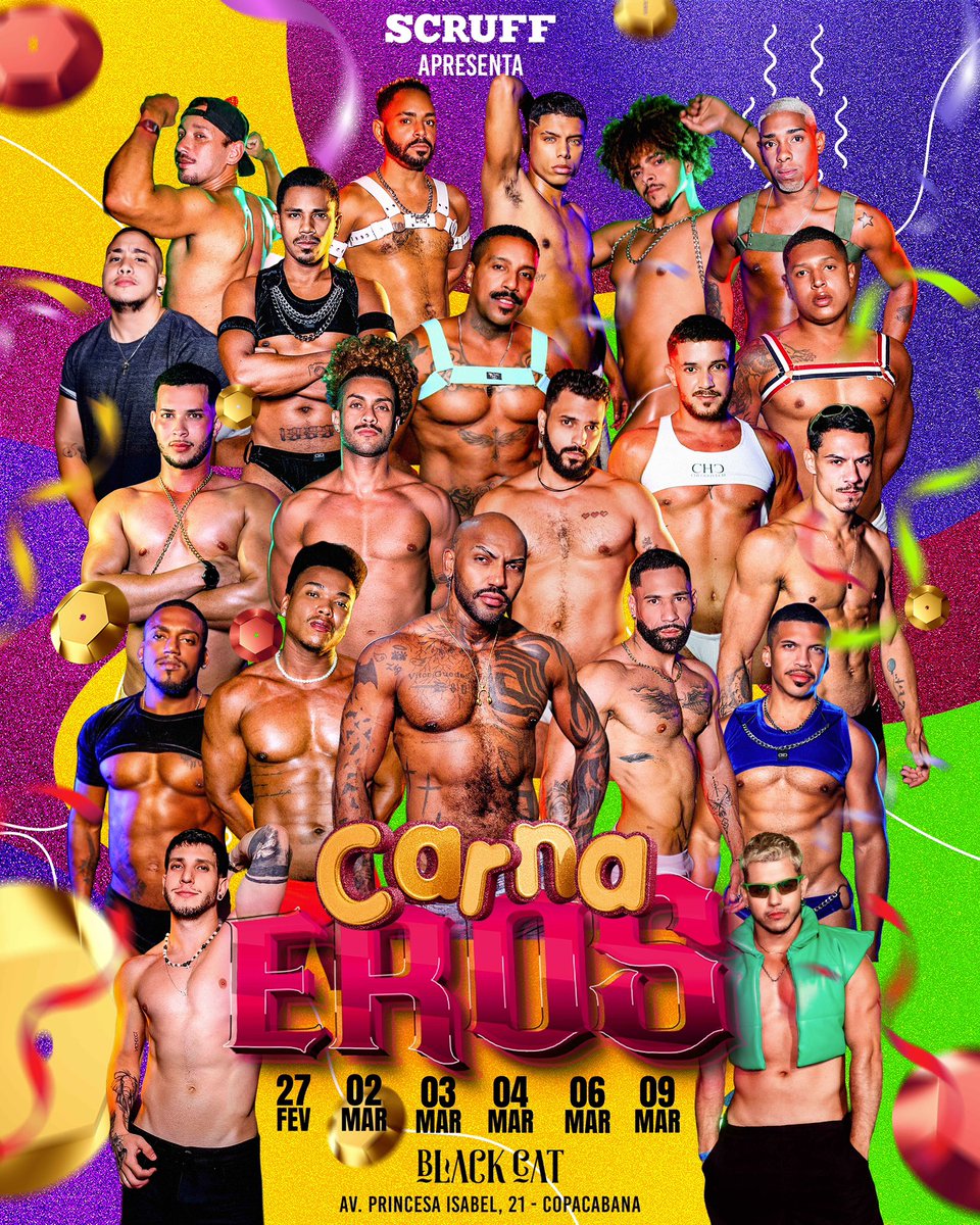 Foi dada a larga do CARNAEROS no <a href="/BarBlackCat/">Black Cat Lounge Bar</a> ! A poucos metros da icônica praia de Copacabana a gente se encontra durante a temporada de carnaval, com muito tribal, show de sexo interativo e o maior darkroom da zona sul. 

linktr.ee/blackcatrj?utm…