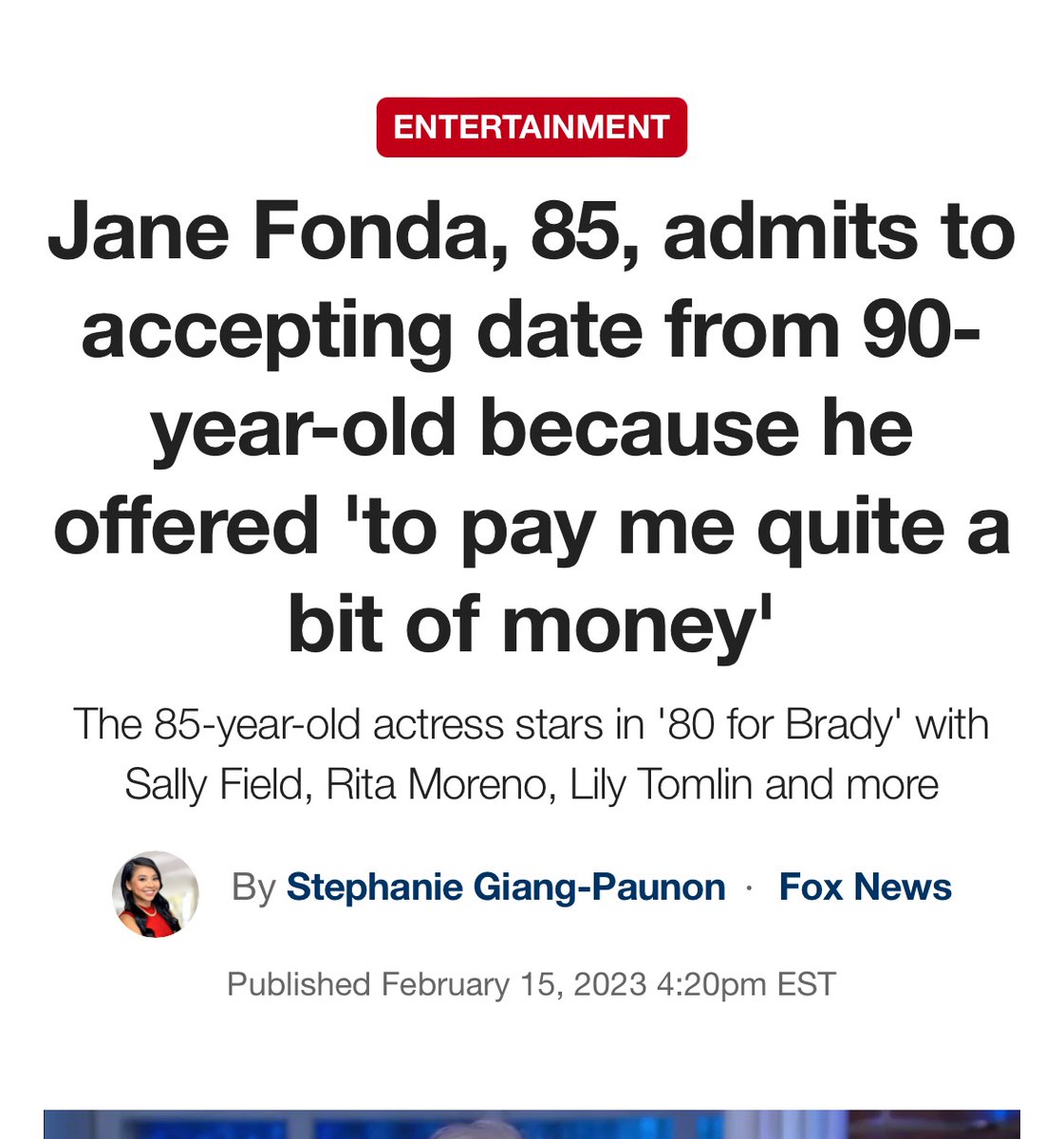 Hanoi Jane Fonda is the ultimate sell out. Sold her body and her country to the highest bidder. TRASH