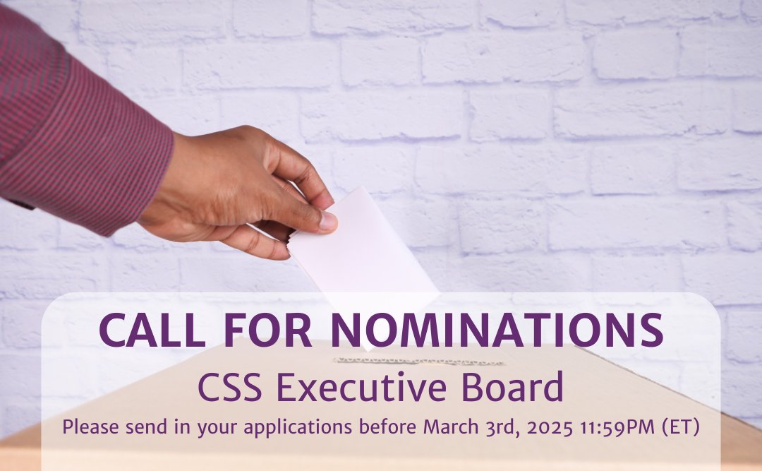 📢The CSS Board is looking for a new Member-at-Large (Trainee)!

For more information, visit our website at css-scs.ca/society-news/c…