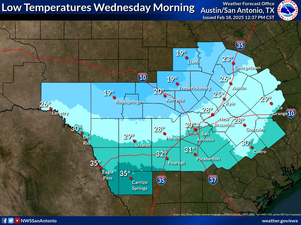 cpsenergy's tweet photo. A strong cold front moves into the area tonight with gusty wind and very cold temperatures behind it. Take cold weather precautions now. Wind chills tonight range from the single digits to low 20s. Bring pets in, dress in warm layers, and secure loose objects. https://t.co/0zW47kOB4w